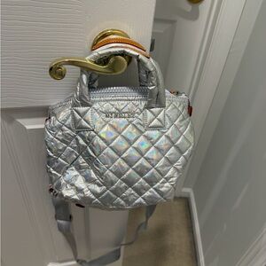 MZ Wallace Iridescent Silver Quilted bag